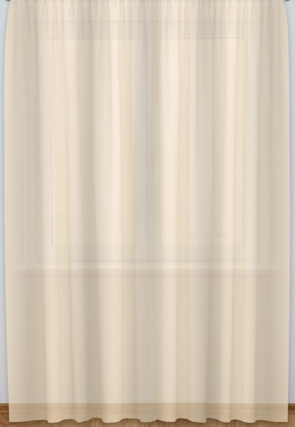 Perdea Triplu Voal Culoare Sampanie, cu Rejansa si Fir de Plumb By SereDesign