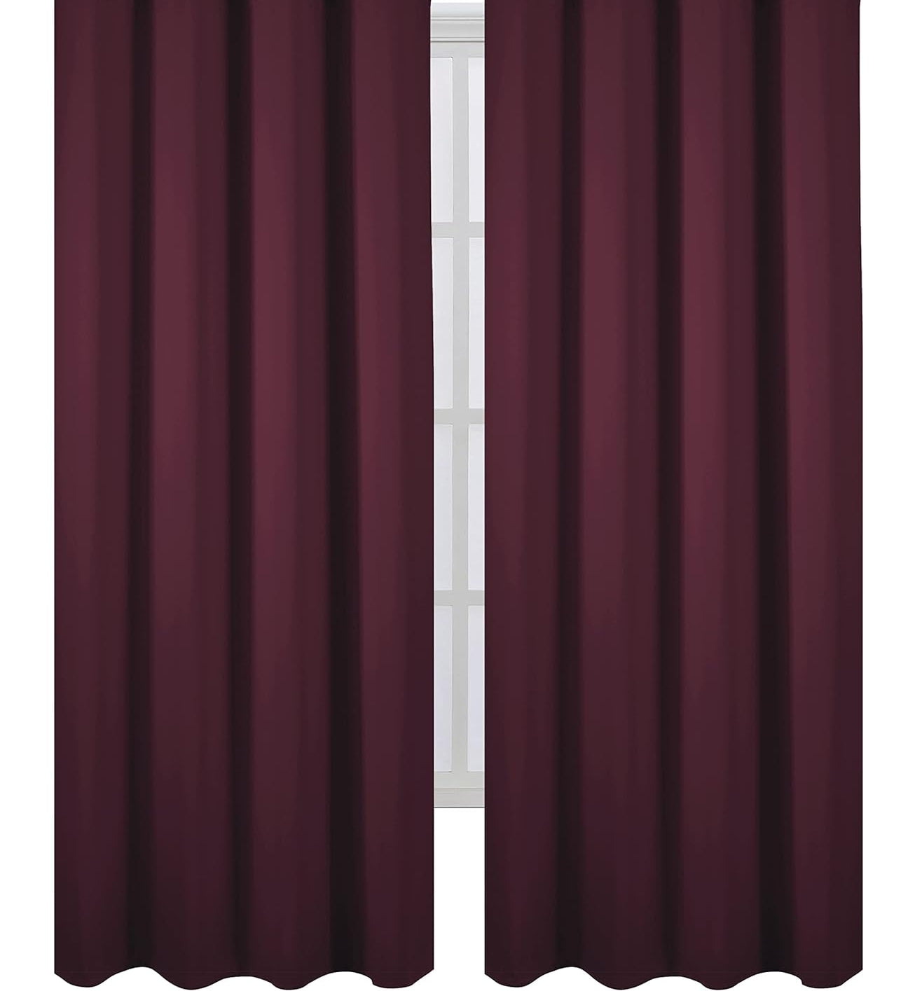 Draperie material tip Blackout culoare Bordo croita cu rejansa pentru sina sau galerie, carlige sina by SeReDesign