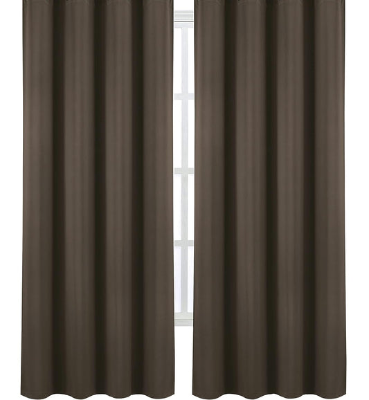 Draperie material tip Blackout culoare Maro croita cu rejansa pentru sina sau galerie, carlige sina by SeReDesign