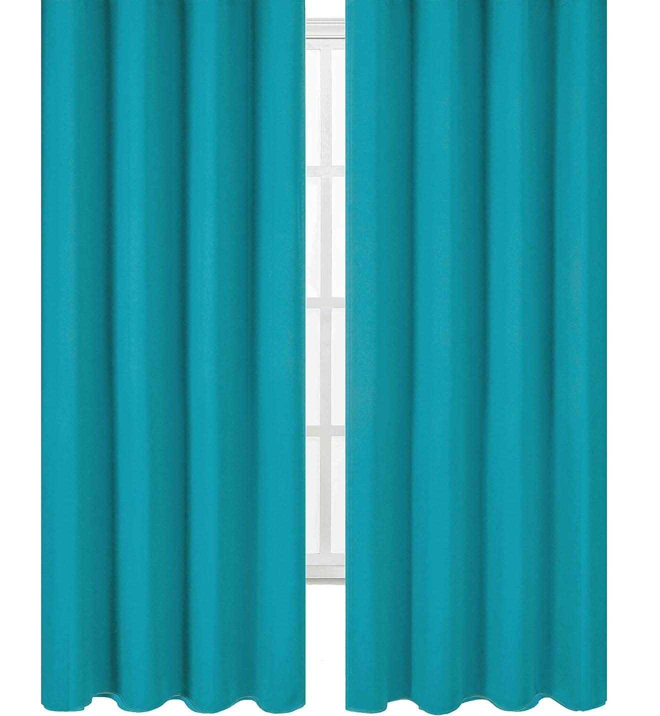 Draperie material tip Blackout culoare Turcoaz Inchis cu rejansa pentru sina sau galerie, carlige sina by SeReDesign