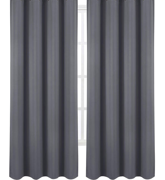 Draperie material tip Blackout culoare Gri croita cu rejansa pentru sina sau galerie, carlige sina by SeReDesign