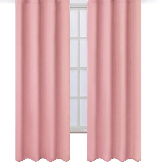 Draperie material tip Blackout culoare Roz croita cu rejansa pentru sina sau galerie, carlige sina by SeReDesign