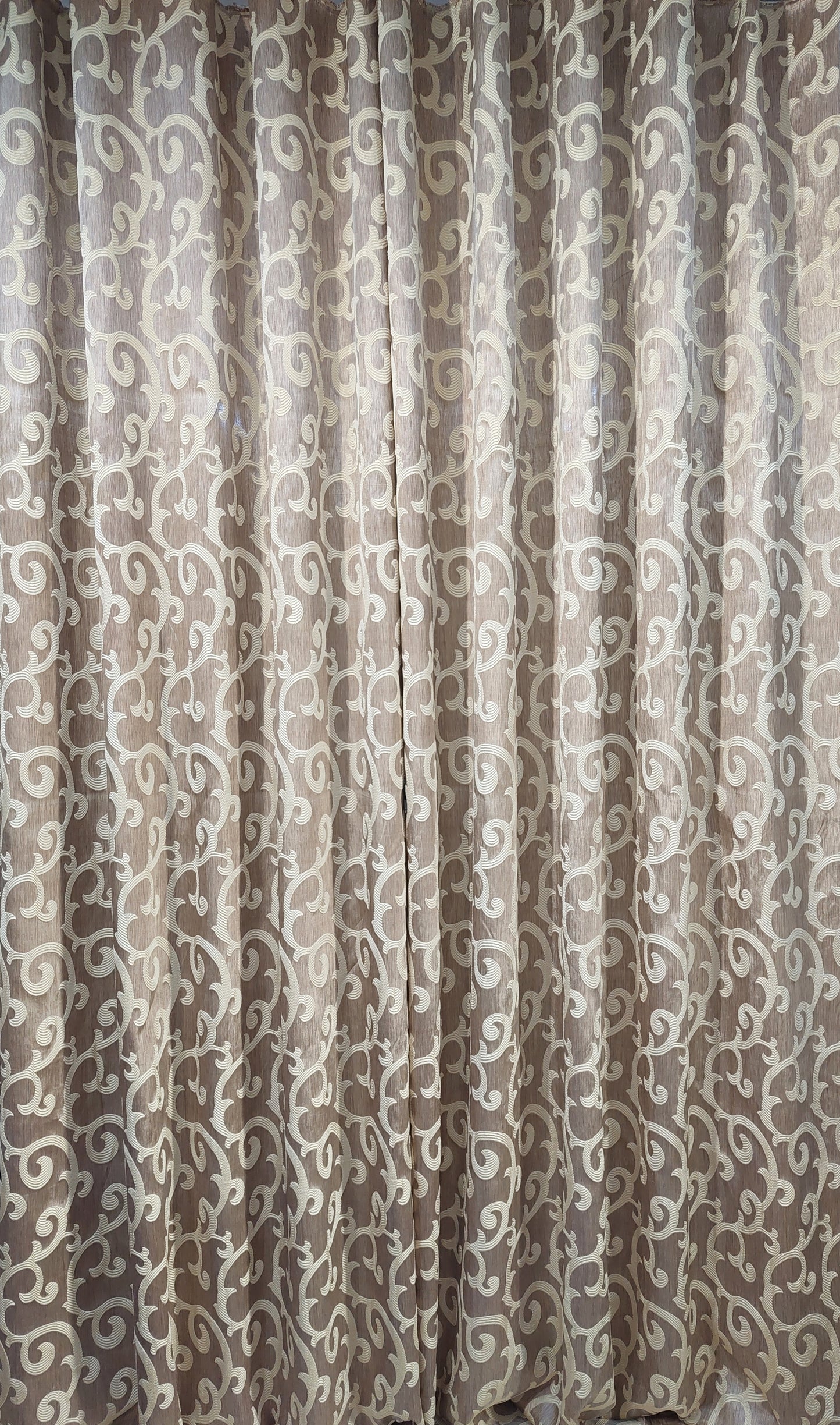 Draperie Tafta Dubla culoare bej cu insertii brocart crem, croite cu rejansa sina(carlige incluse) sau rejansa galerie by Seredesign