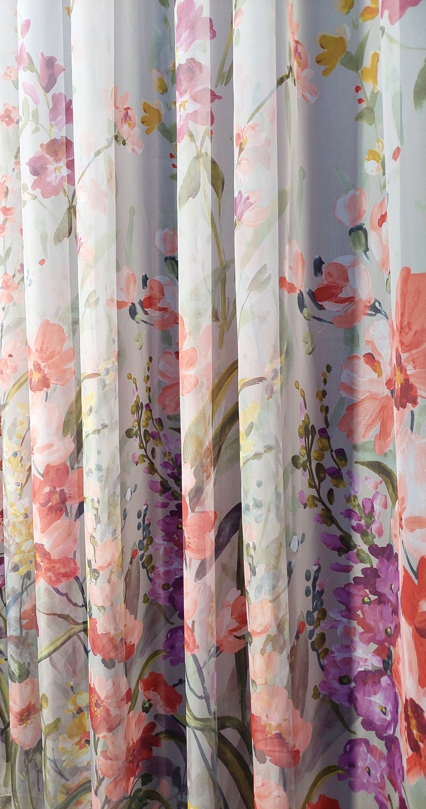 Perdea voal Spring culoare ivoire, croita cu rejansa pentru sina sau galerie, carlige sina by SeReDesign