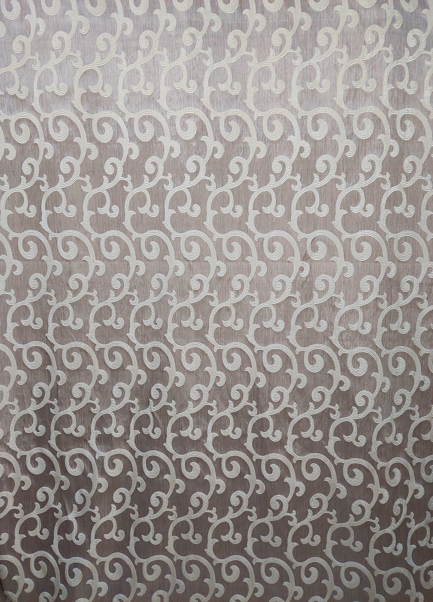 Draperie Tafta Dubla culoare bej cu insertii brocart crem, croite cu rejansa sina(carlige incluse) sau rejansa galerie by Seredesign