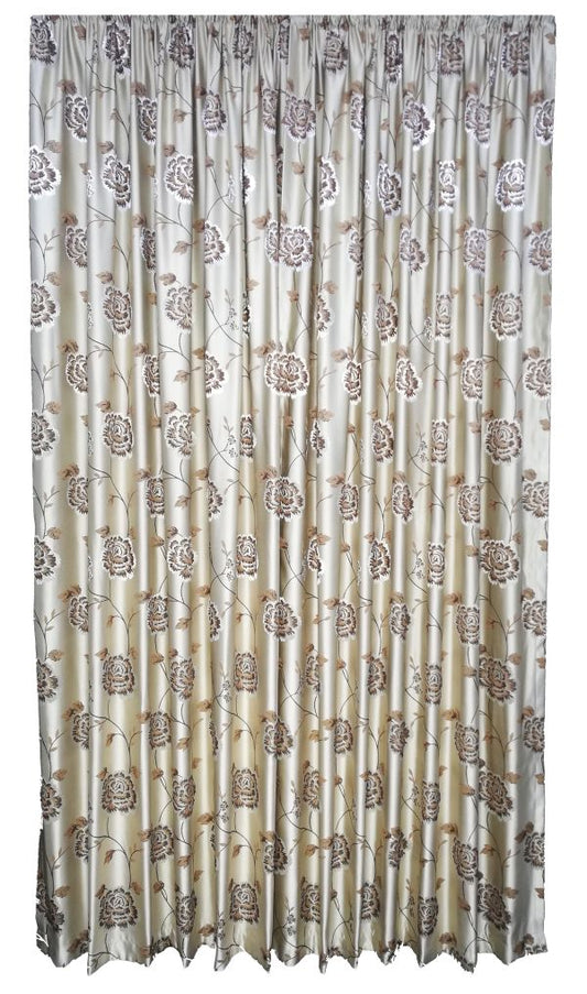 Draperie Tafta Bej Auriu model floral, cu rejansa by Seredesign | draperie-tafta-bej-auriu-model-floral-cu-rejansa-by-seredesign | Draperii | seredesign.ro