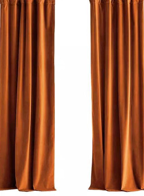 Draperie Catifea culoare Caramiziu Inchis croita cu rejansa pentru sina sau galerie, carlige sina by SeReDesign