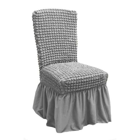Set 6 huse universale pentru scaun, Cu volan, culoare Gri