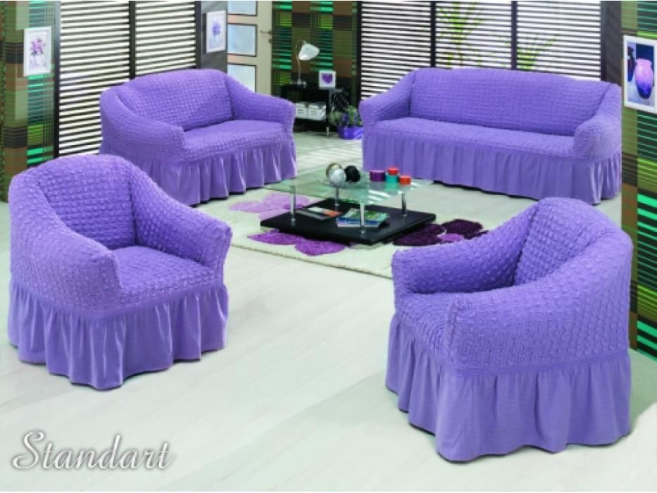 Huse Elastice si Creponate 3211, Canapea 3 Locuri, Canapea 2 Locuri si 2 Fotolii, cu volan culoare Lila | huse-elastice-si-creponate-3211-canapea-3-locuri-canapea-2-locuri-si-2-fotolii-cu-volan-culoare-lila | Huse | seredesign.ro