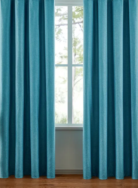 Draperie Catifea culoare Bleu Deschis croita cu rejansa pentru sina sau galerie, carlige sina by SeReDesign