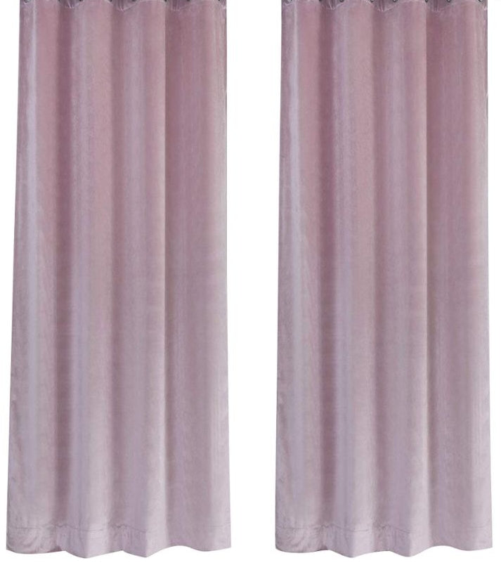 Draperie Catifea culoare Roz Movuliu croita cu rejansa pentru sina sau galerie, carlige sina by SeReDesign