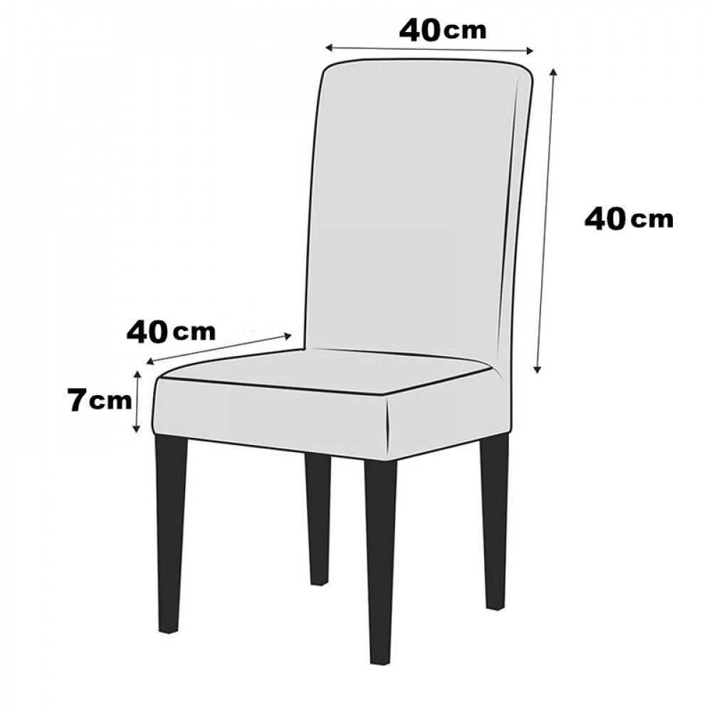 Set 6 Huse Catifelate pentru Scaune culoare Gri Inchis