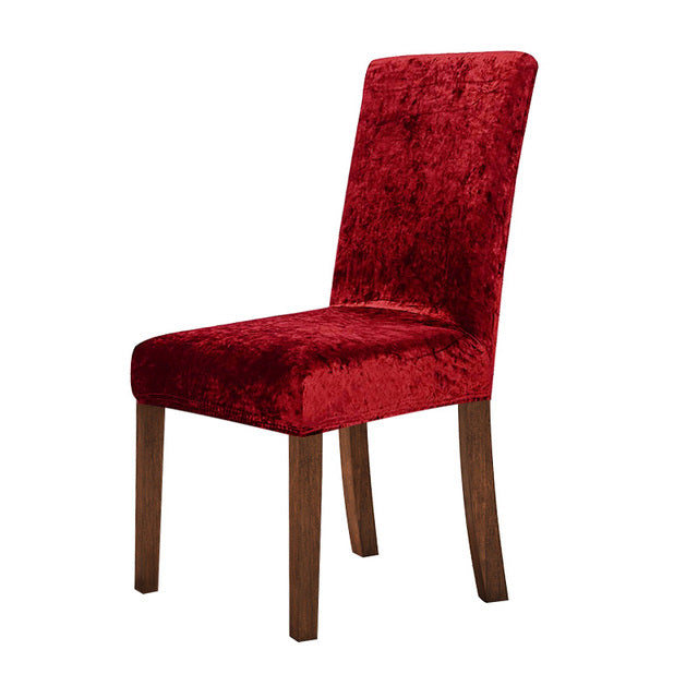 Set 6 Huse Catifelate pentru Scaune culoare Rosu