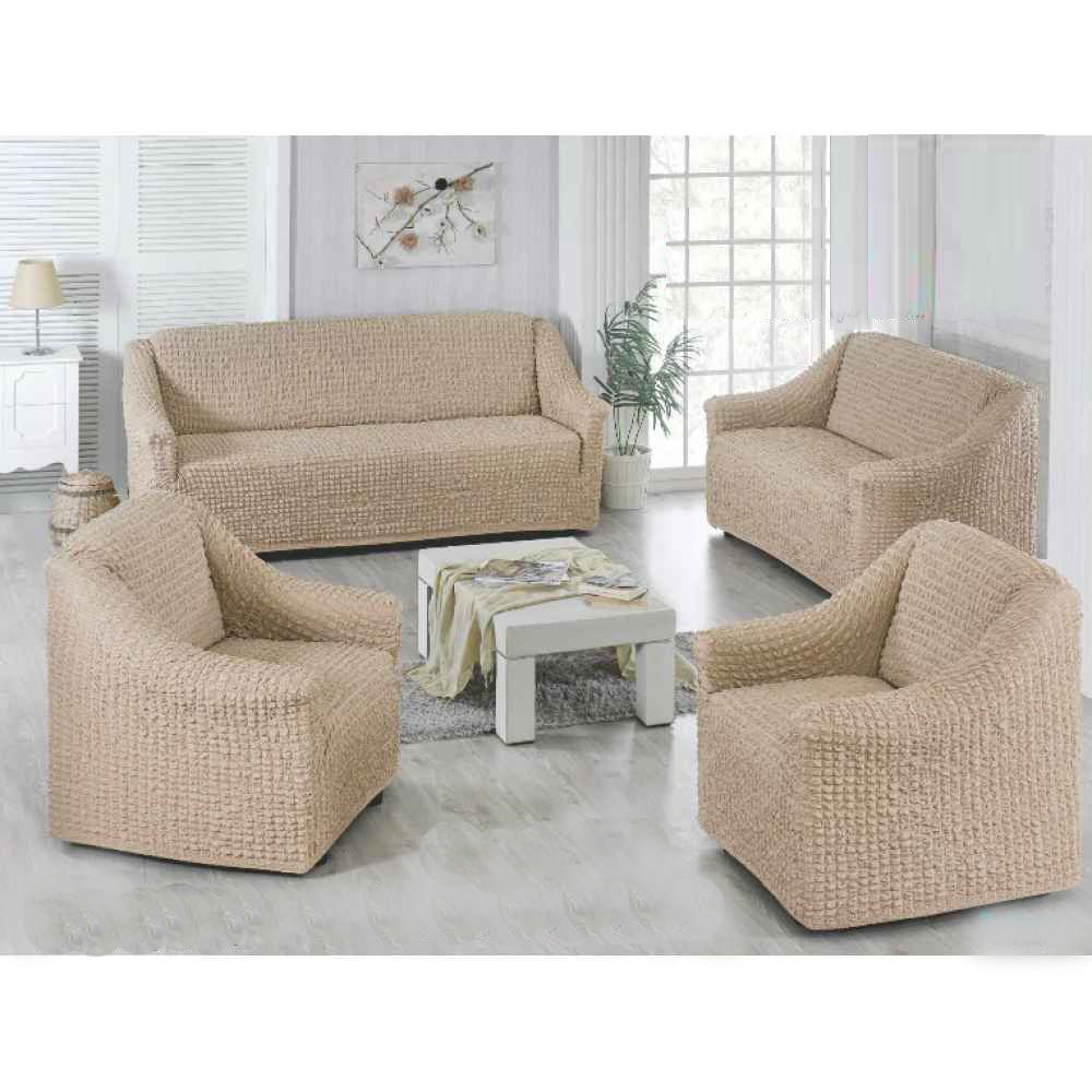 Huse Elastice si Creponate 3211, Canapea 3 Locuri, Canapea 2 Locuri si 2 Fotolii, fara volan culoare Crem Natural | huse-elastice-si-creponate-3211-canapea-3-locuri-canapea-2-locuri-si-2-fotolii-fara-volan-culoare-crem-natural | Huse | seredesign.ro