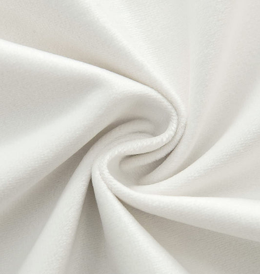 Draperie Catifea culoare Alb croita cu rejansa pentru sina sau galerie, carlige sina by SeReDesign