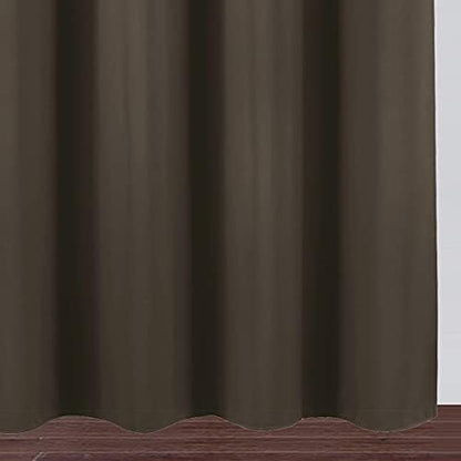 Draperie material tip Blackout culoare Maro croita cu rejansa pentru sina sau galerie, carlige sina by SeReDesign