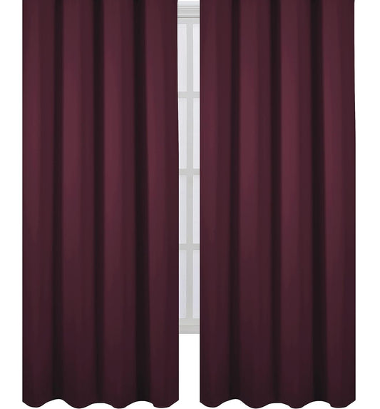 Draperie material tip Blackout culoare Bordo croita cu rejansa pentru sina sau galerie, carlige sina by SeReDesign