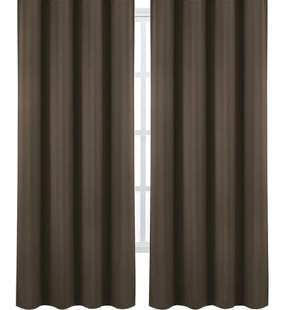 Draperie material tip Blackout culoare Maro croita cu rejansa pentru sina sau galerie, carlige sina by SeReDesign