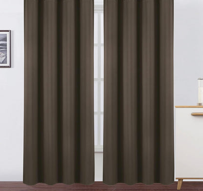 Draperie material tip Blackout culoare Maro croita cu rejansa pentru sina sau galerie, carlige sina by SeReDesign