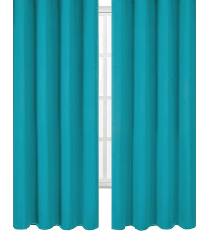 Draperie material tip Blackout culoare Turcoaz Inchis cu rejansa pentru sina sau galerie, carlige sina by SeReDesign