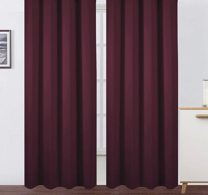 Draperie material tip Blackout culoare Bordo croita cu rejansa pentru sina sau galerie, carlige sina by SeReDesign