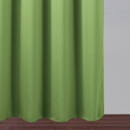 Draperie material tip Blackout culoare Verde Deshis croita cu rejansa pentru sina sau galerie, carlige sina by SeReDesign