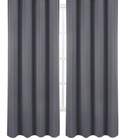 Draperie material tip Blackout culoare Gri croita cu rejansa pentru sina sau galerie, carlige sina by SeReDesign