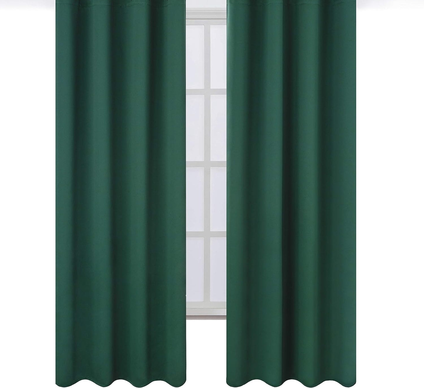 Draperie material tip Blackout culoare Verde Smarald croita cu rejansa pentru sina sau galerie, carlige sina by SeReDesign