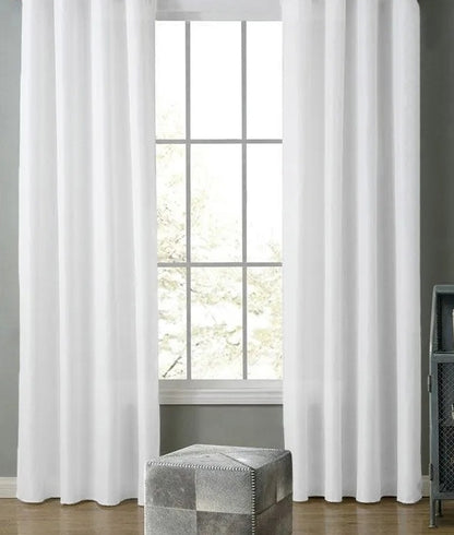 Draperie material tip Blackout culoare Alb croita cu rejansa pentru sina sau galerie, carlige sina by SeReDesign