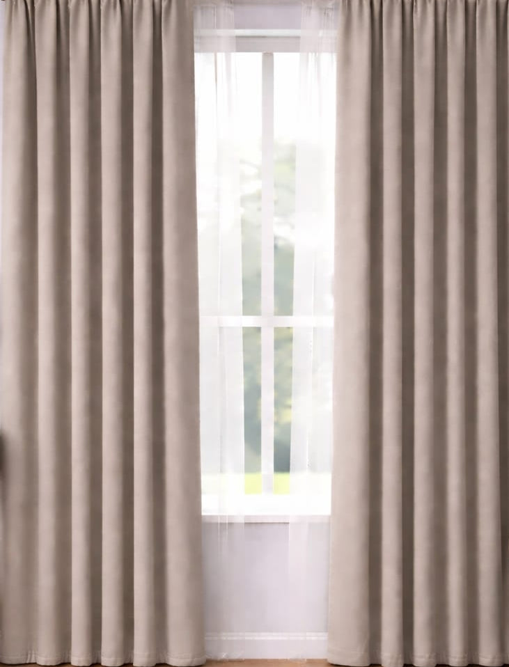 Draperie material tip Blackout culoare Grej croita cu rejansa pentru sina sau galerie, carlige sina by SeReDesign