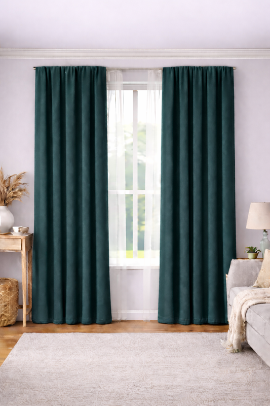 Draperie Velvet Premium – Catifea Raiat Fin Culoare Albastru Verzui