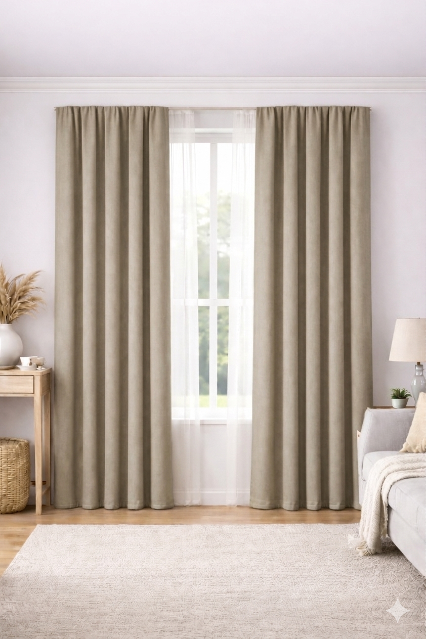 Draperie Velvet Premium – Catifea Raiat Fin Culoare Cappuccino