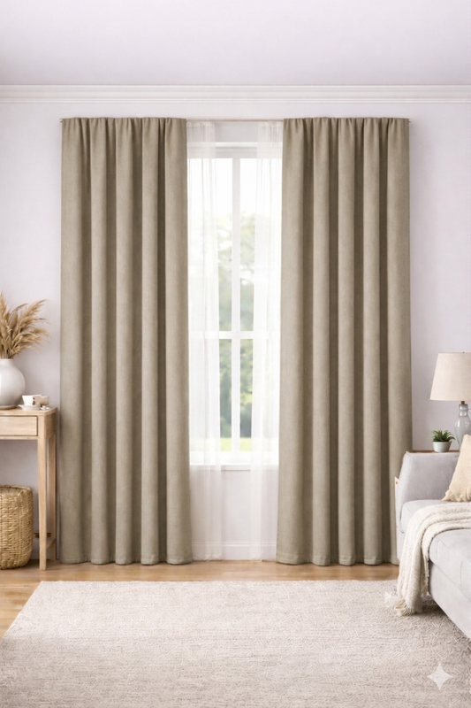 Draperie Velvet Premium – Catifea Raiat Fin Culoare Cappuccino