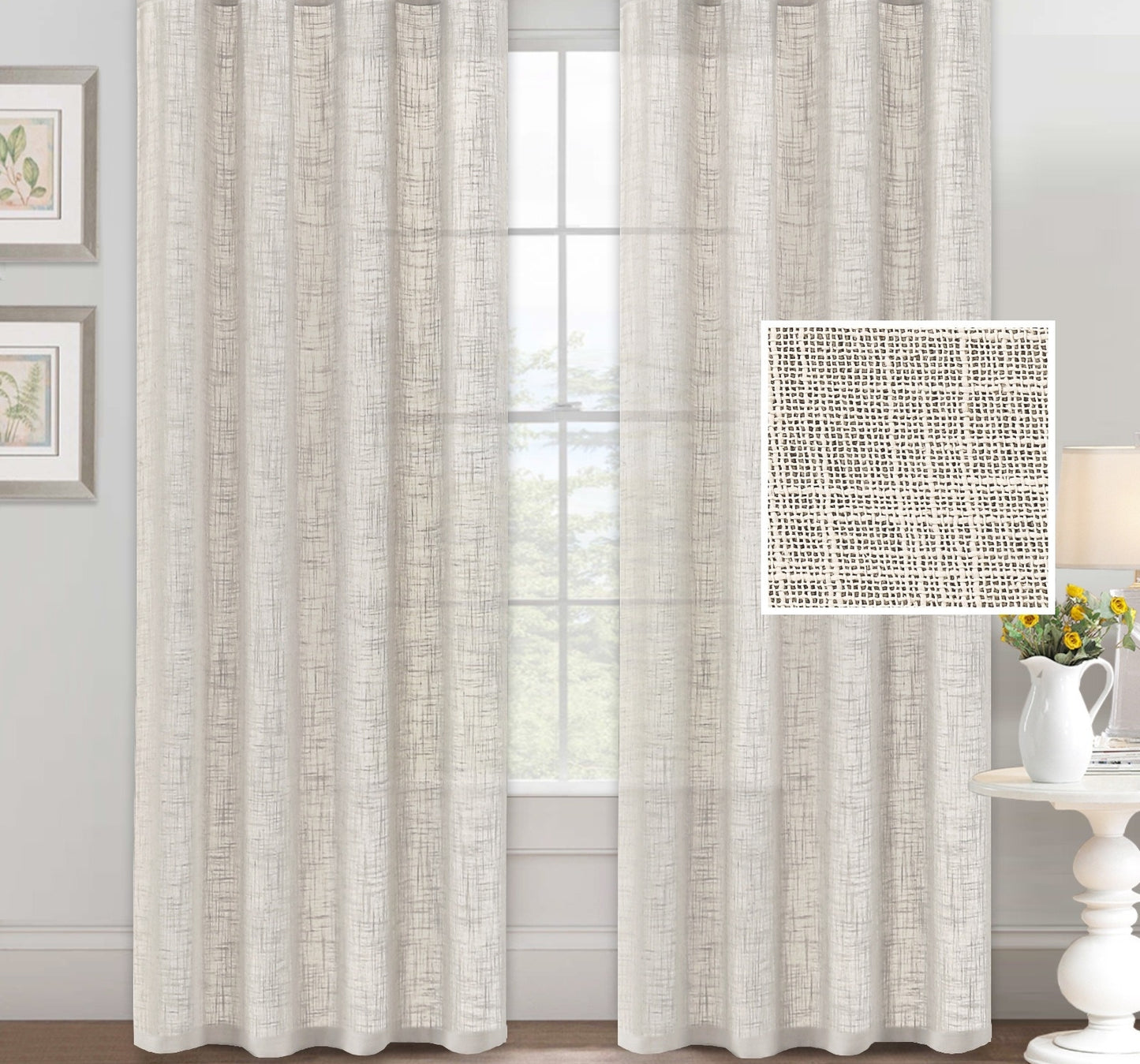 Perdea textura IN culoare CREM elegantă – lumină naturală și rafinament pentru orice cameră