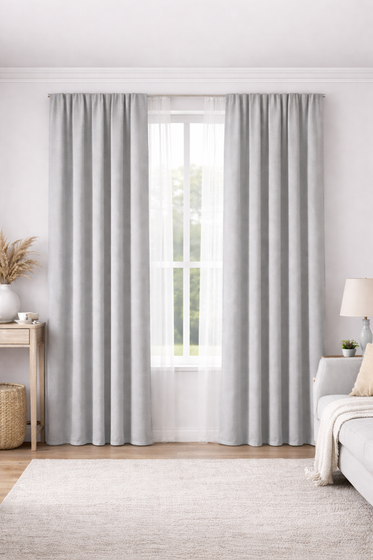 Draperie Velvet Premium – Catifea Raiat Fin Culoare Gri Deschis