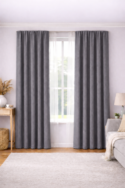 Draperie Velvet Premium – Catifea Raiat Fin Culoare Gri