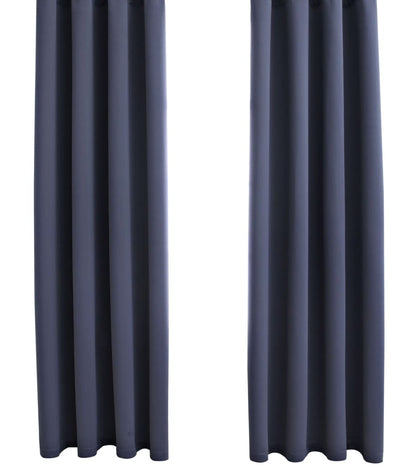 Draperie material tip Blackout culoare Gri Antracit croita cu rejansa pentru sina sau galerie, carlige sina by SeReDesign