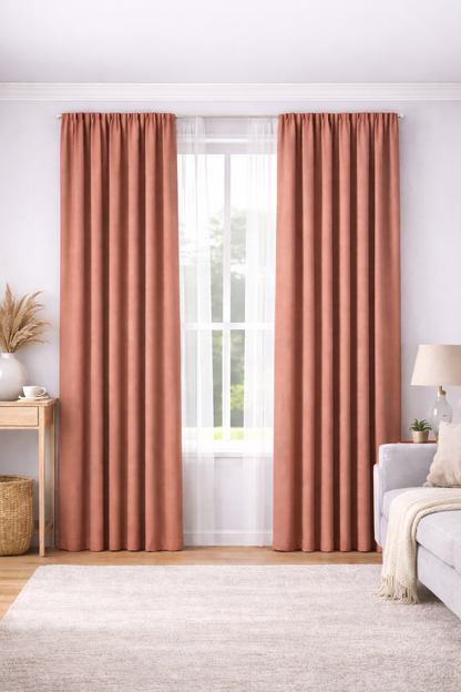 Draperie Velvet Premium – Catifea Raiat Fin Culoare Roz Antic