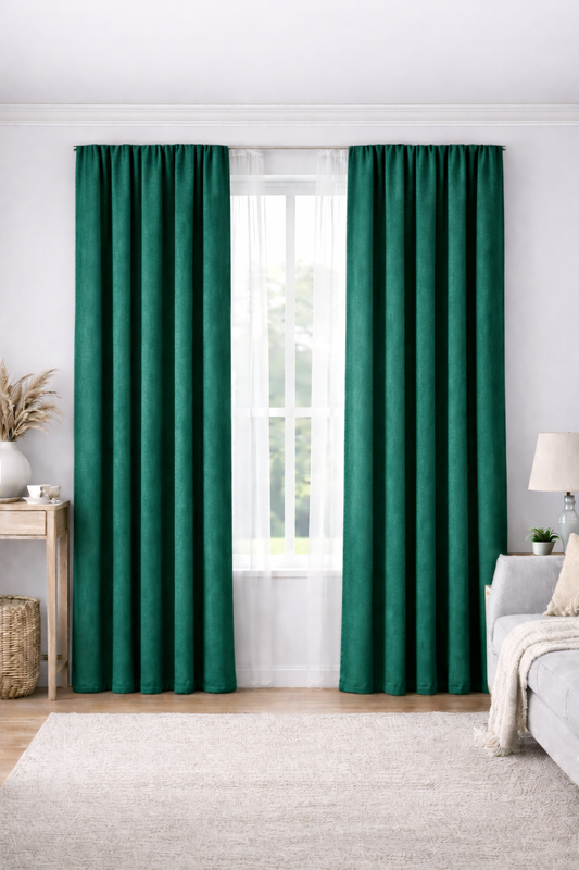 Draperie Velvet Premium – Catifea Raiat Fin Culoare Verde Smarald