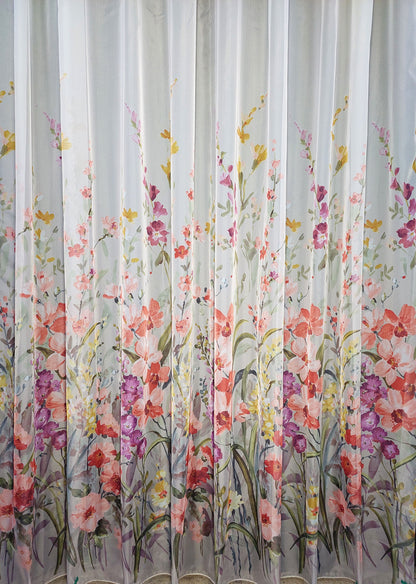 Perdea voal Spring culoare ivoire, croita cu rejansa pentru sina sau galerie, carlige sina by SeReDesign