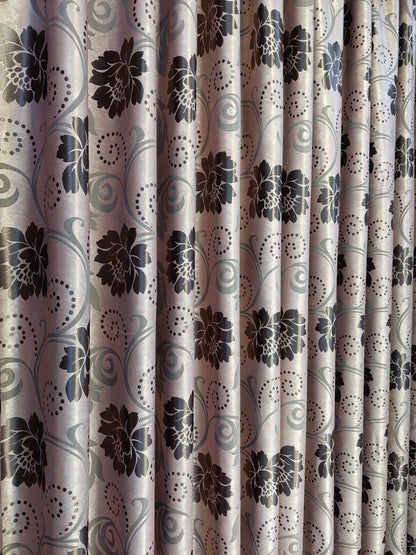 Draperie Blackout culoare Maro croita cu rejansa pentru sina sau galerie, carlige sina by SeReDesign