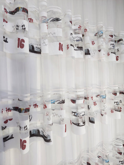 Perdea tulle Masini Dungi, fir cu plumb, croita cu rejansa pentru sina sau galerie, by SereDesign