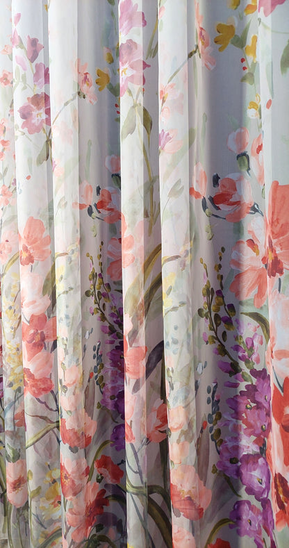 Perdea voal Spring culoare ivoire, croita cu rejansa pentru sina sau galerie, carlige sina by SeReDesign