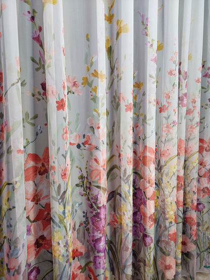 Perdea voal Spring culoare ivoire, croita cu rejansa pentru sina sau galerie, carlige sina by SeReDesign