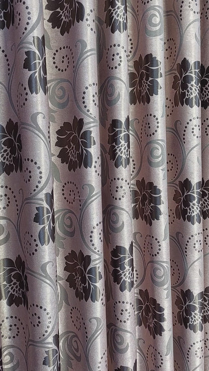 Draperie Blackout culoare Maro croita cu rejansa pentru sina sau galerie, carlige sina by SeReDesign