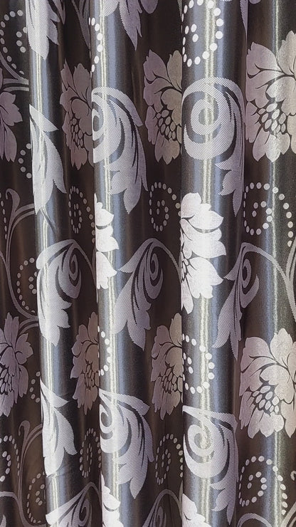 Draperie Blackout culoare Maro croita cu rejansa pentru sina sau galerie, carlige sina by SeReDesign