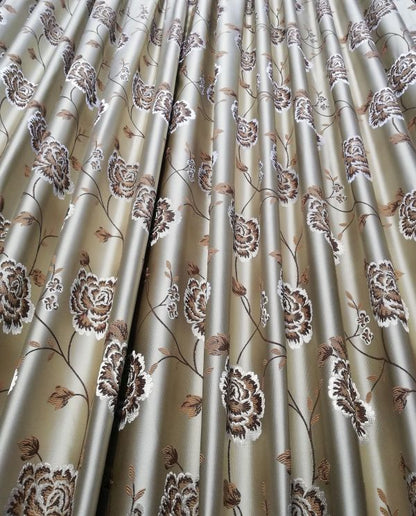 Draperie Tafta Bej Auriu model floral, cu rejansa by Seredesign | draperie-tafta-bej-auriu-model-floral-cu-rejansa-by-seredesign | Draperii | seredesign.ro