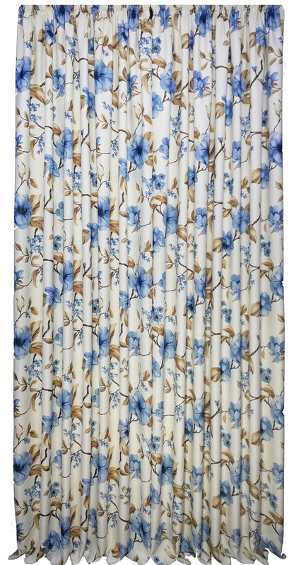 Draperie culoare alb cu model floral albastru, croita cu rejansa, by Seredesign | draperie-culoare-alb-cu-model-floral-albastru-croita-cu-rejansa-by-seredesign | Draperii | seredesign.ro