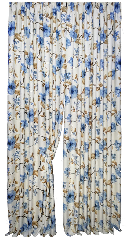 Draperie culoare alb cu model floral albastru, croita cu rejansa, by Seredesign | draperie-culoare-alb-cu-model-floral-albastru-croita-cu-rejansa-by-seredesign | Draperii | seredesign.ro