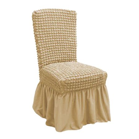 Set 6 huse universale pentru scaun, Cu volan, culoare Crem Natur